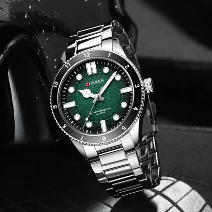 Reloj Curren 8450 Hombre Correa de Acero Verde