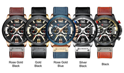 Reloj Curren 8329 Hombre Cuero Cronógrafo