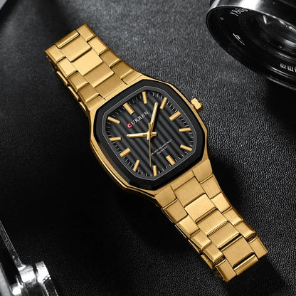 Reloj Curren Hombre Acero Poligonal Luminoso