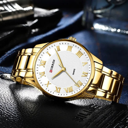 Reloj Curren 8409 Hombre Acero Números Romanos