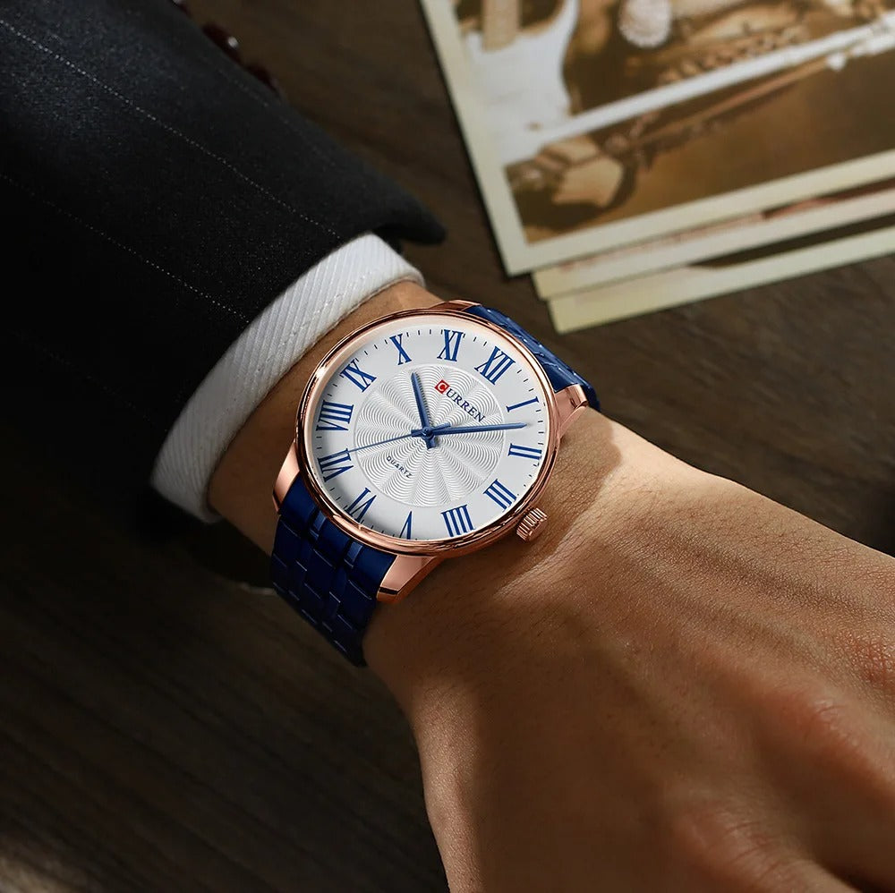 Reloj Curren 8422 Hombre Acero Minimalista Romano