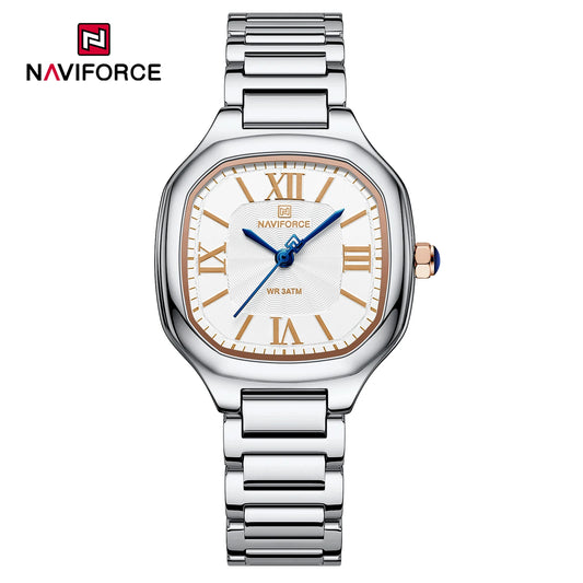 Reloj Naviforce Mujer Acero Cuadrado Vestir