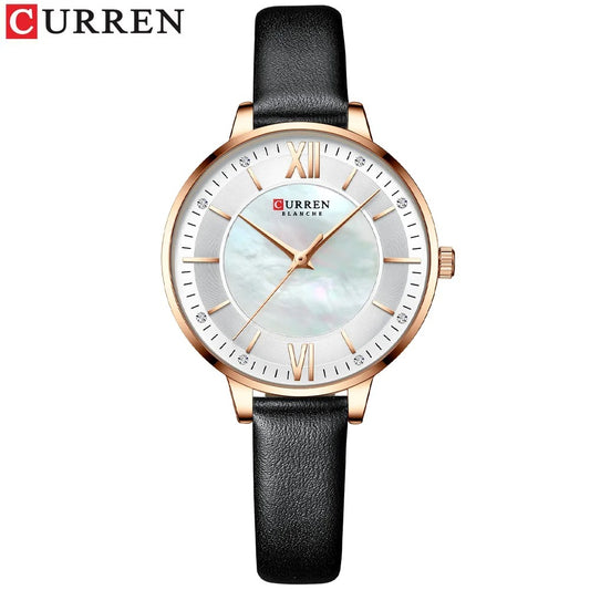 Reloj Curren 9080 Mujer Cuero Elegante — Foucault Valdivia