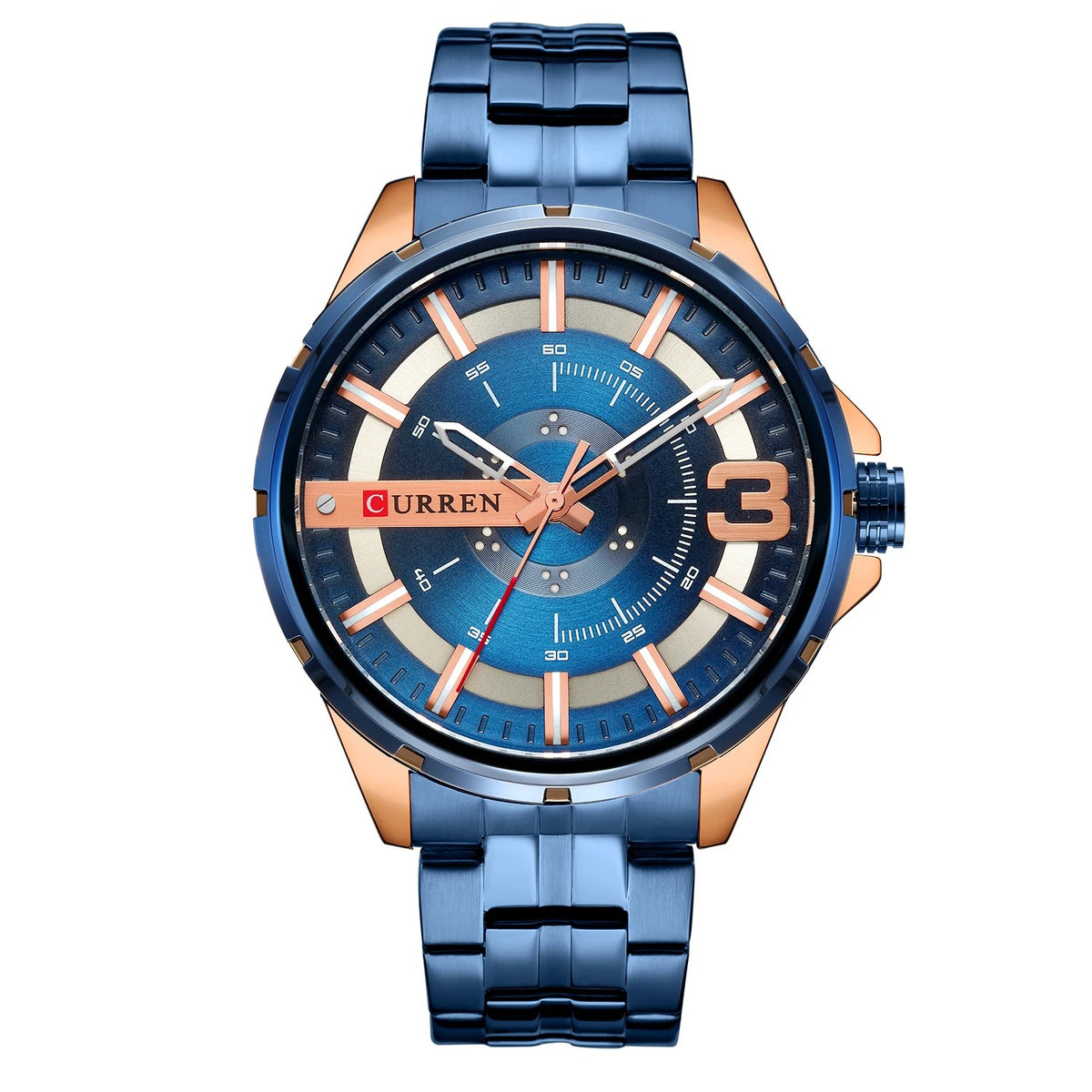 Reloj Curren 8333 Hombre Acero Números Árabes — Foucault Valdivia