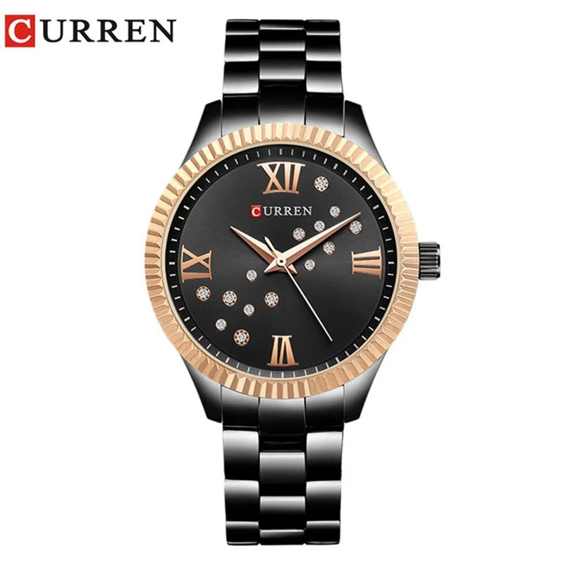 Reloj Curren 9009 Mujer Acero Japonés — Foucault Valdivia