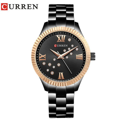 Reloj Curren 9009 Mujer Acero Japonés — Foucault Valdivia