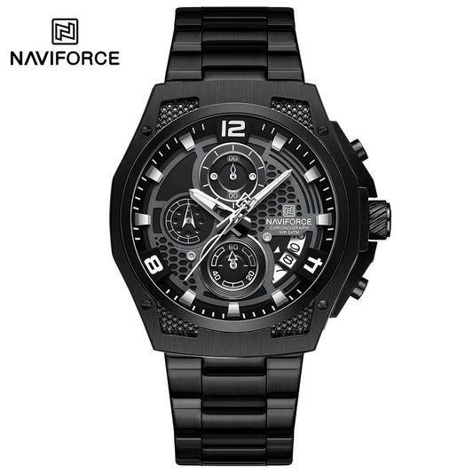 Reloj Naviforce NF8051S Hombre Acero Cronógrafo — Foucault Valdivia