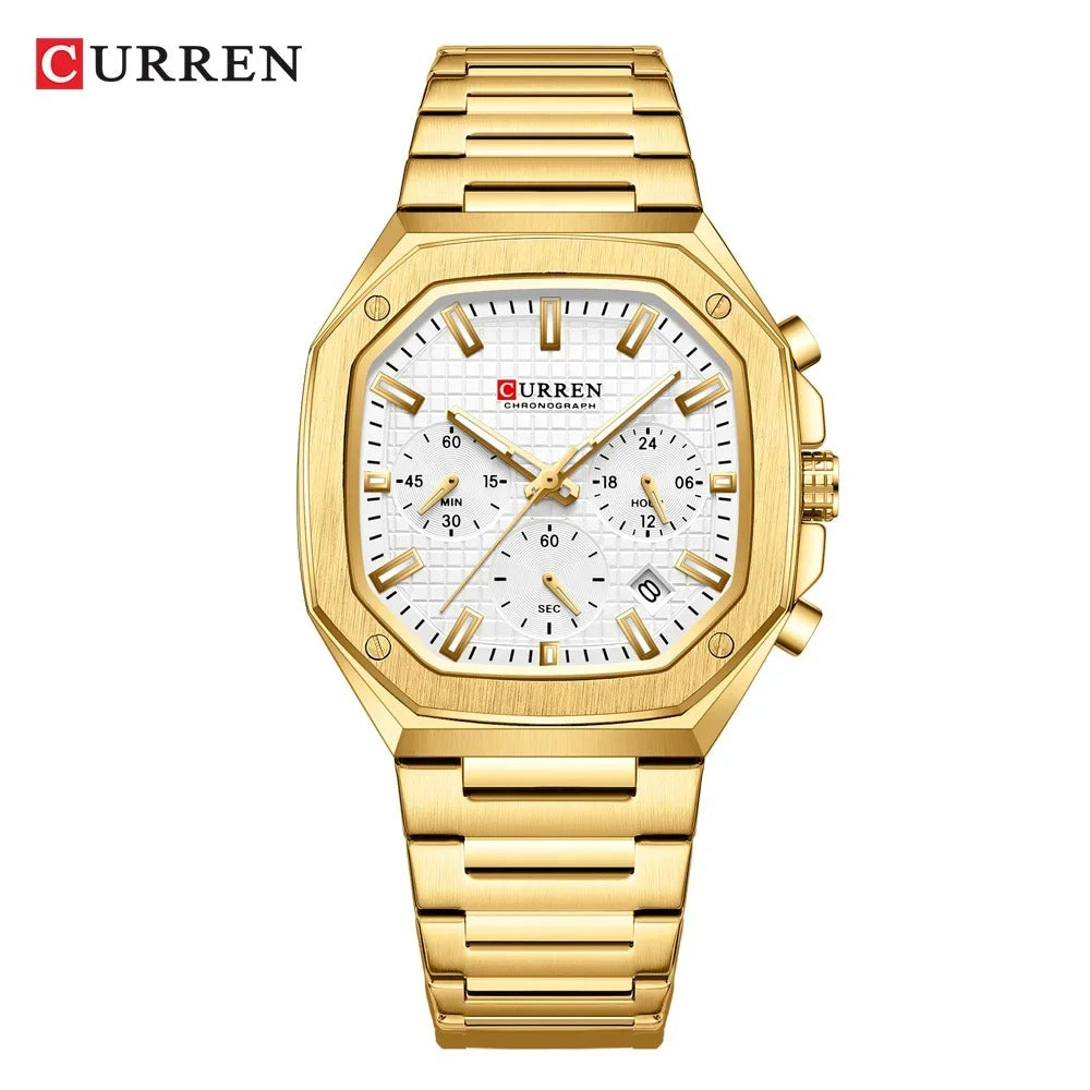 Reloj Curren 8459 Hombre Acero Seis Manecillas — Foucault Valdivia