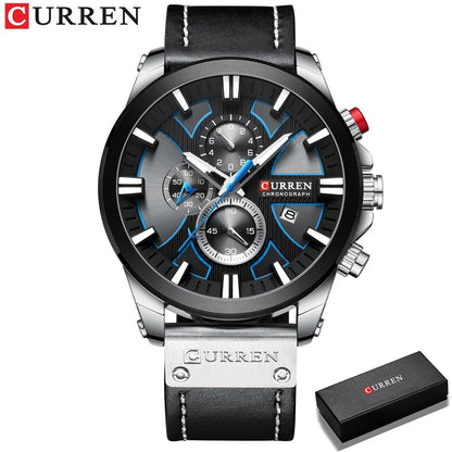 Reloj Curren 8346 Hombre Cuero Cronógrafo