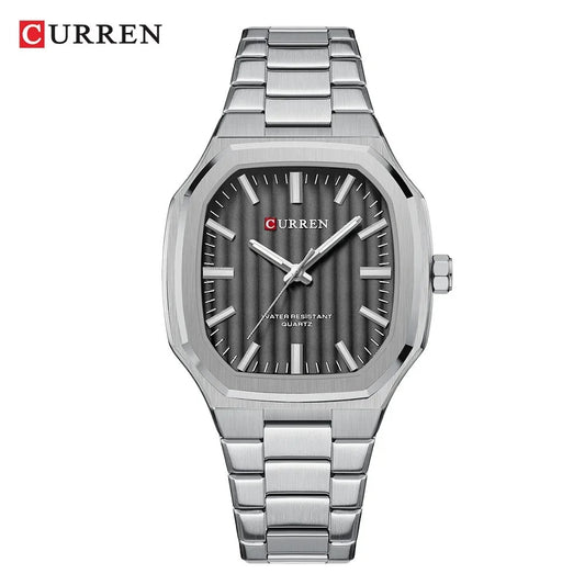 Reloj Curren Hombre Acero Poligonal Luminoso
