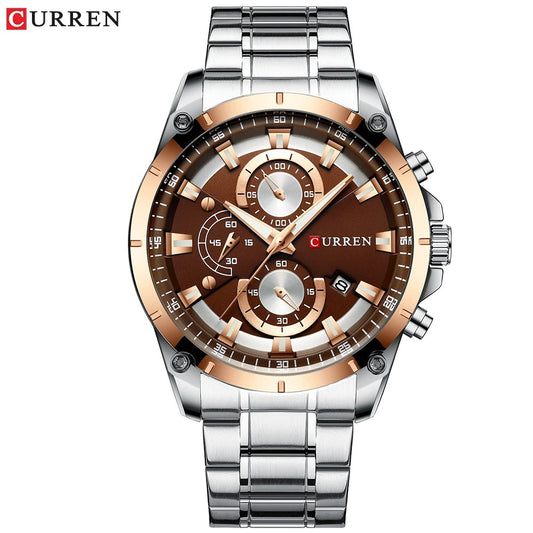 Reloj Curren 8360 Hombre Acero Cronógrafo — Foucault Valdivia