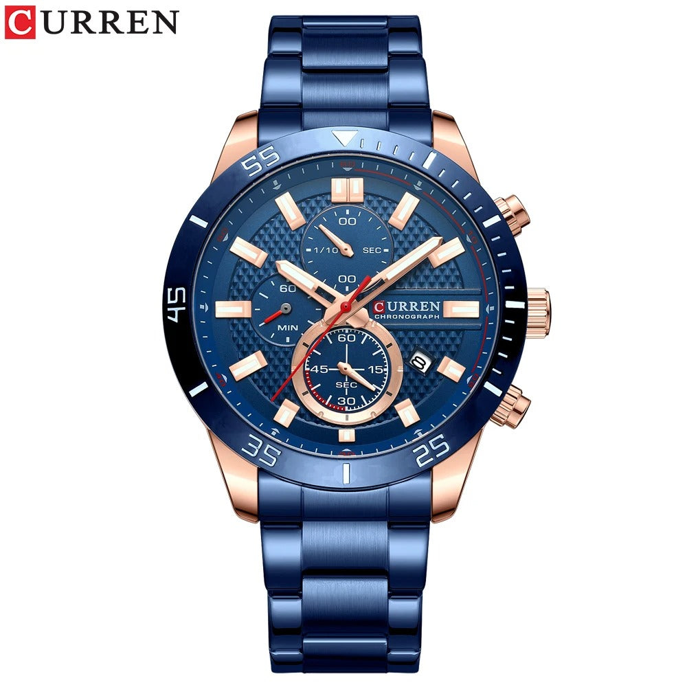 Reloj Curren Hombre Acero Deportivo Luminoso