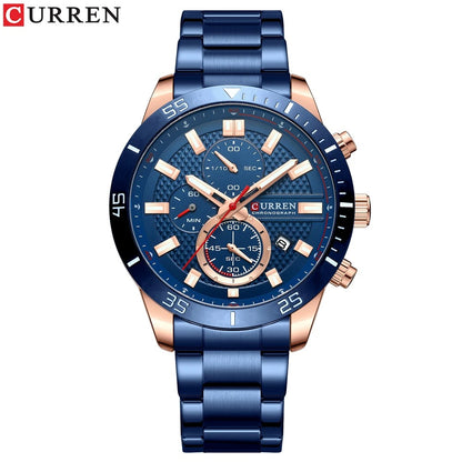 Reloj Curren Hombre Acero Deportivo Luminoso