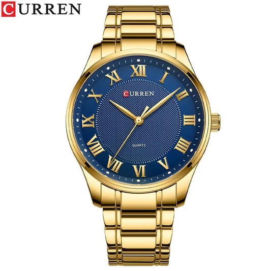 Reloj Curren 8409 Hombre Acero Números Romanos — Foucault Valdivia