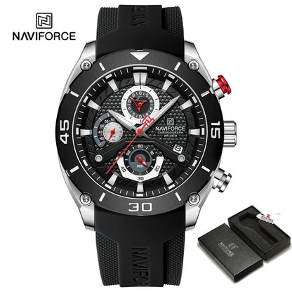 Reloj Naviforce 8038 Hombre Silicona Tres Esferas