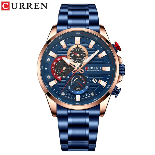 Reloj Curren 8415 Hombre Acero Calendario — Foucault Valdivia