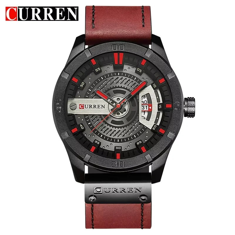 Reloj Curren 8301 Hombre Cuero Militar — Foucault Valdivia