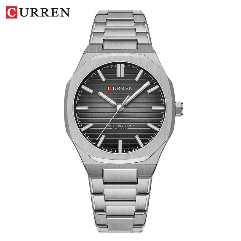 Reloj Curren 8456 Hombre Acero Esfera Cuadrada — Foucault Valdivia