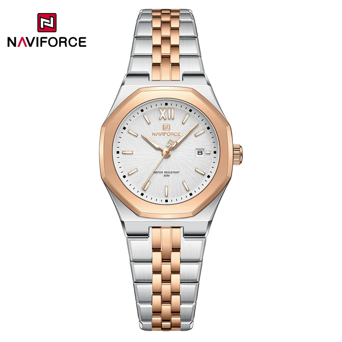 Reloj Naviforce Mujer Acero Cuadrado Luminoso