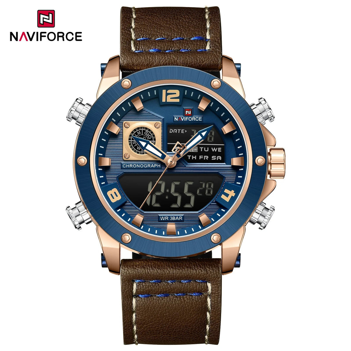 Reloj Naviforce NF9236 Hombre Cuero Doble Pantalla