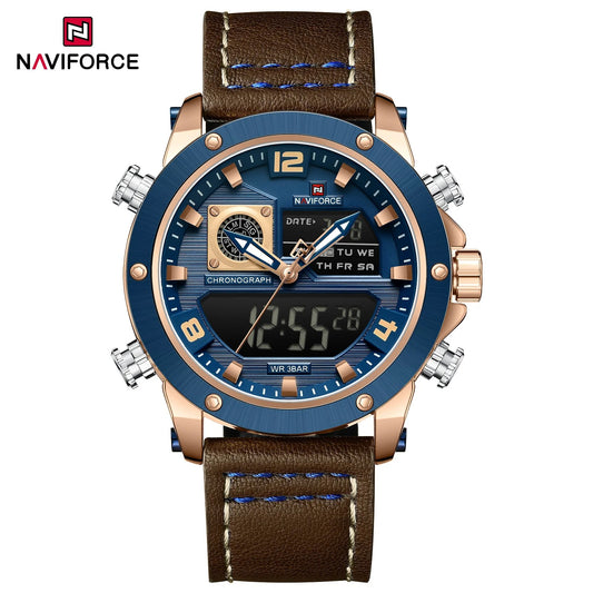 Reloj Naviforce NF9236 Hombre Cuero Doble Pantalla