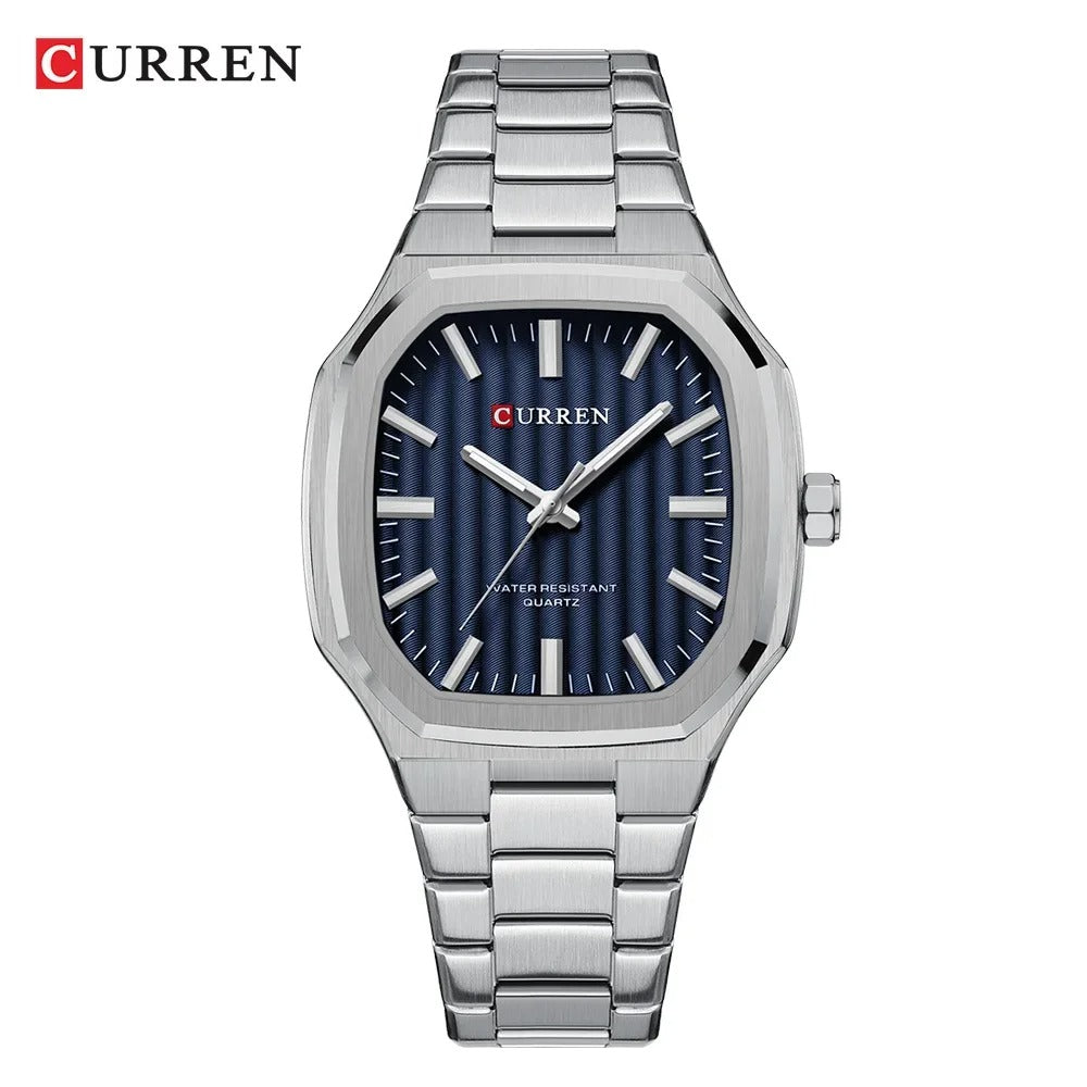 Reloj Curren Hombre Acero Poligonal Luminoso