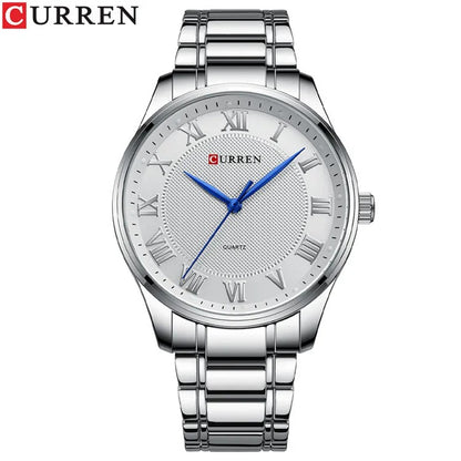 Reloj Curren 8409 Hombre Acero Números Romanos