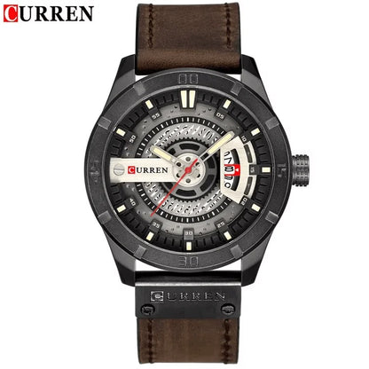 Reloj Curren 8301 Hombre Cuero Militar