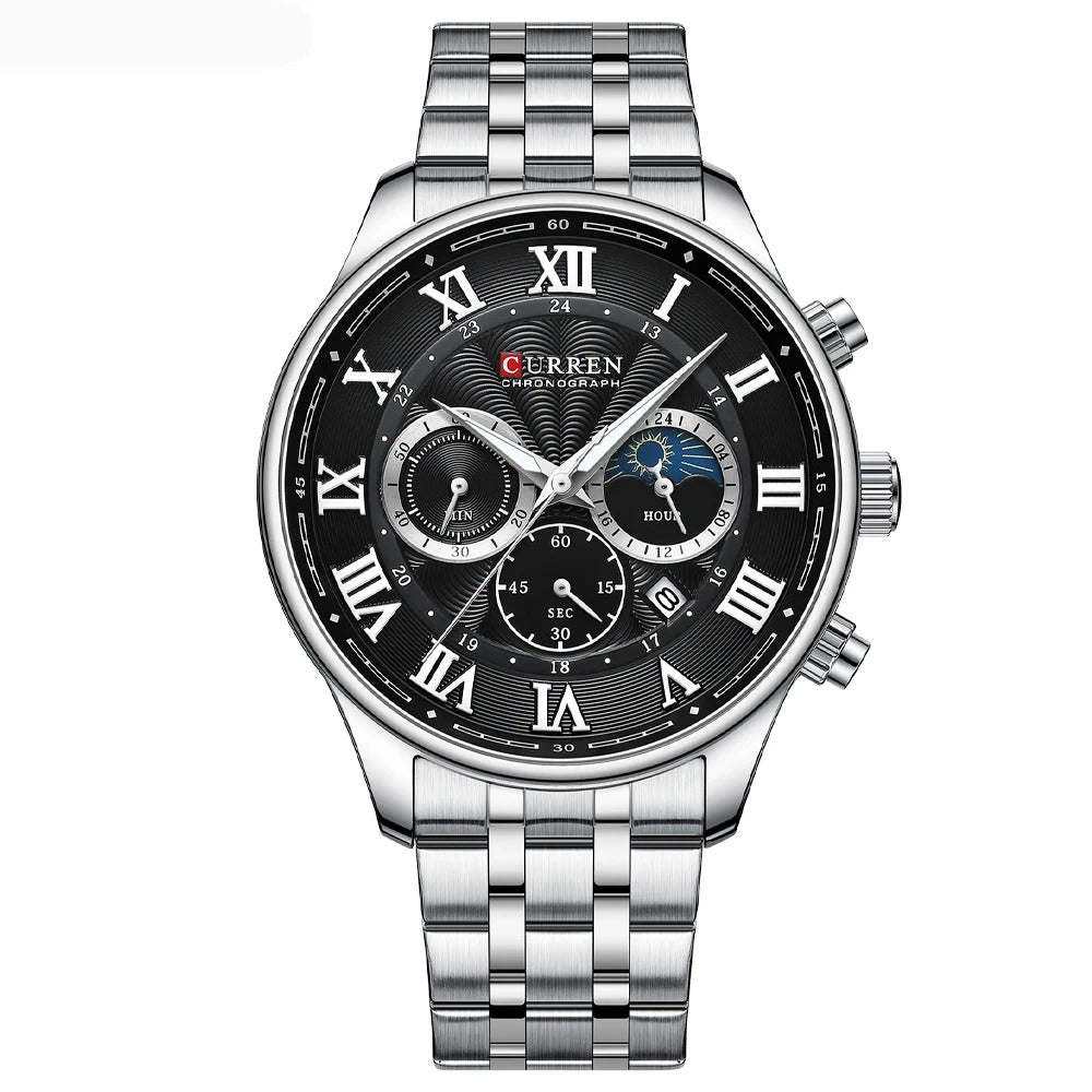 Reloj Curren Hombre Acero Cronógrafo Romano