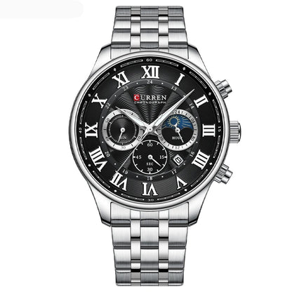 Reloj Curren Hombre Acero Cronógrafo Romano