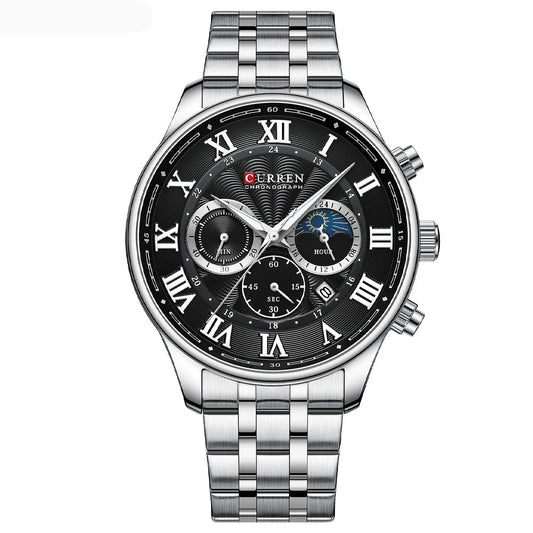 Reloj Curren Hombre Acero Cronógrafo Romano