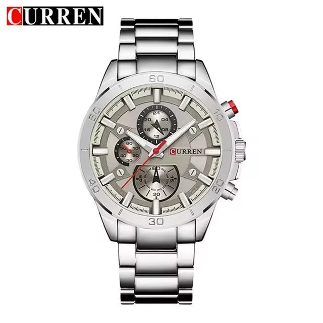 Reloj Curren 8275 Hombre Acero Tres Esferas