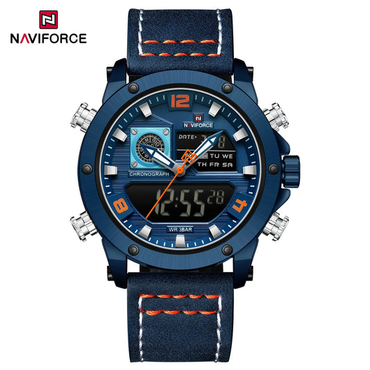 Reloj Naviforce NF9236 Hombre Cuero Doble Pantalla