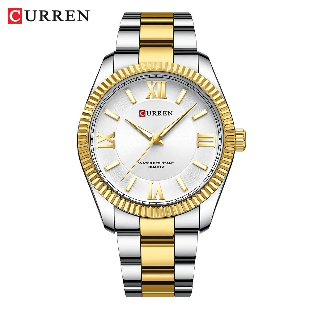 Reloj Curren 8453 Hombre Acero Números Romanos