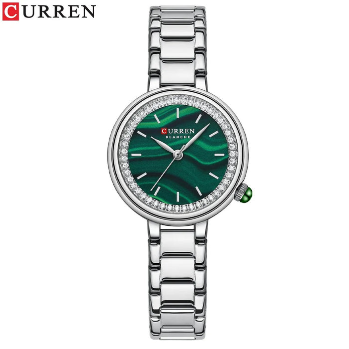 Reloj Curren 9089 con brazalete de acero y detalles brillantes — Foucault Valdivia