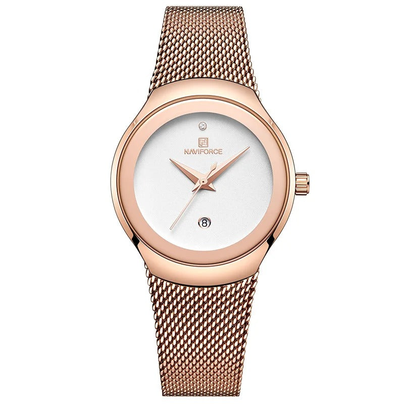 NAVIFORCE NF5004-RGW – Reloj Femenino con Encanto Moderno y Detalles Sofisticados