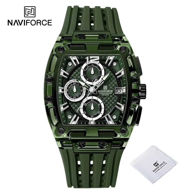 Reloj NAVIFORCE NF7105 para Hombre – Cronógrafo de Cuarzo con Correa de Silicona, 5ATM Resistente al Agua y Estilo Deportivo Elegante | Foucault Chile