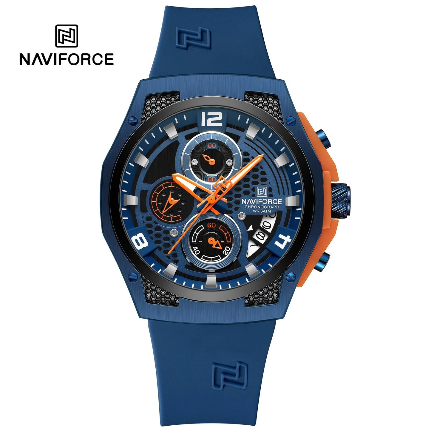 Reloj NAVIFORCE NF8051T para Hombre – Cuarzo Cronógrafo con Correa de Silicona, Calendario y Resistencia al Agua | Foucault Chile
