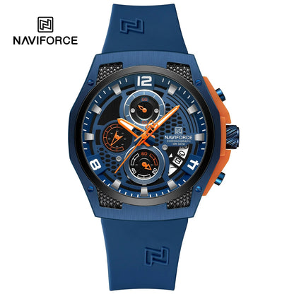 Reloj NAVIFORCE NF8051T para Hombre – Cuarzo Cronógrafo con Correa de Silicona, Calendario y Resistencia al Agua | Foucault Chile