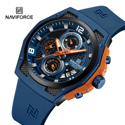 Reloj NAVIFORCE NF8051T para Hombre – Cuarzo Cronógrafo con Correa de Silicona, Calendario y Resistencia al Agua | Foucault Chile