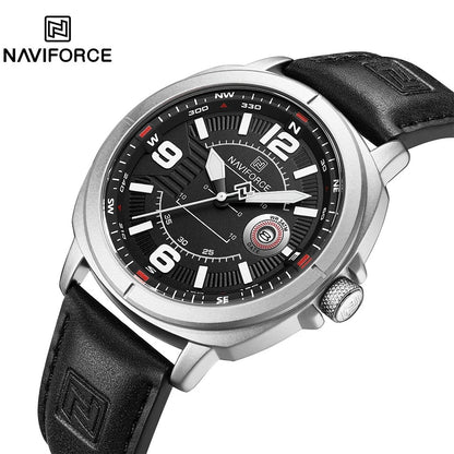 Reloj NAVIFORCE NF8078 para Hombre – Cuarzo con Correa de PU, Calendario Automático, Alarma y Resistencia al Agua | Foucault Chile