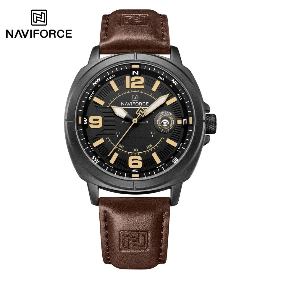 Reloj NAVIFORCE NF8078 para Hombre – Cuarzo con Correa de PU, Calendario Automático, Alarma y Resistencia al Agua | Foucault Chile