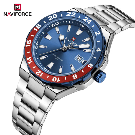 Reloj NAVIFORCE NF9249 para Hombre – Reloj Deportivo de Lujo con Correa de Acero Inoxidable, Calendario y Resistencia al Agua | Foucault Chile