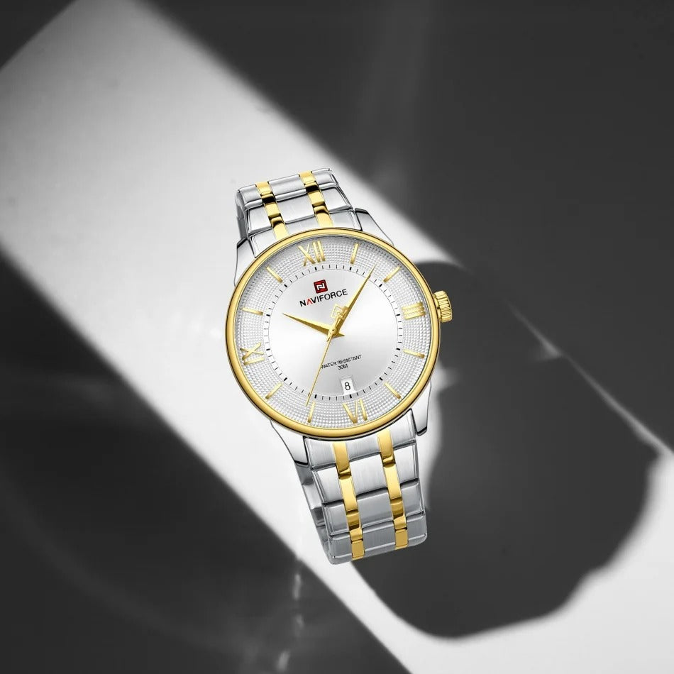 Reloj NAVIFORCE NF9272S para Hombre – Cuarzo Japonés, Acero Inoxidable, Calendario y Resistencia al Agua | Foucault Chile