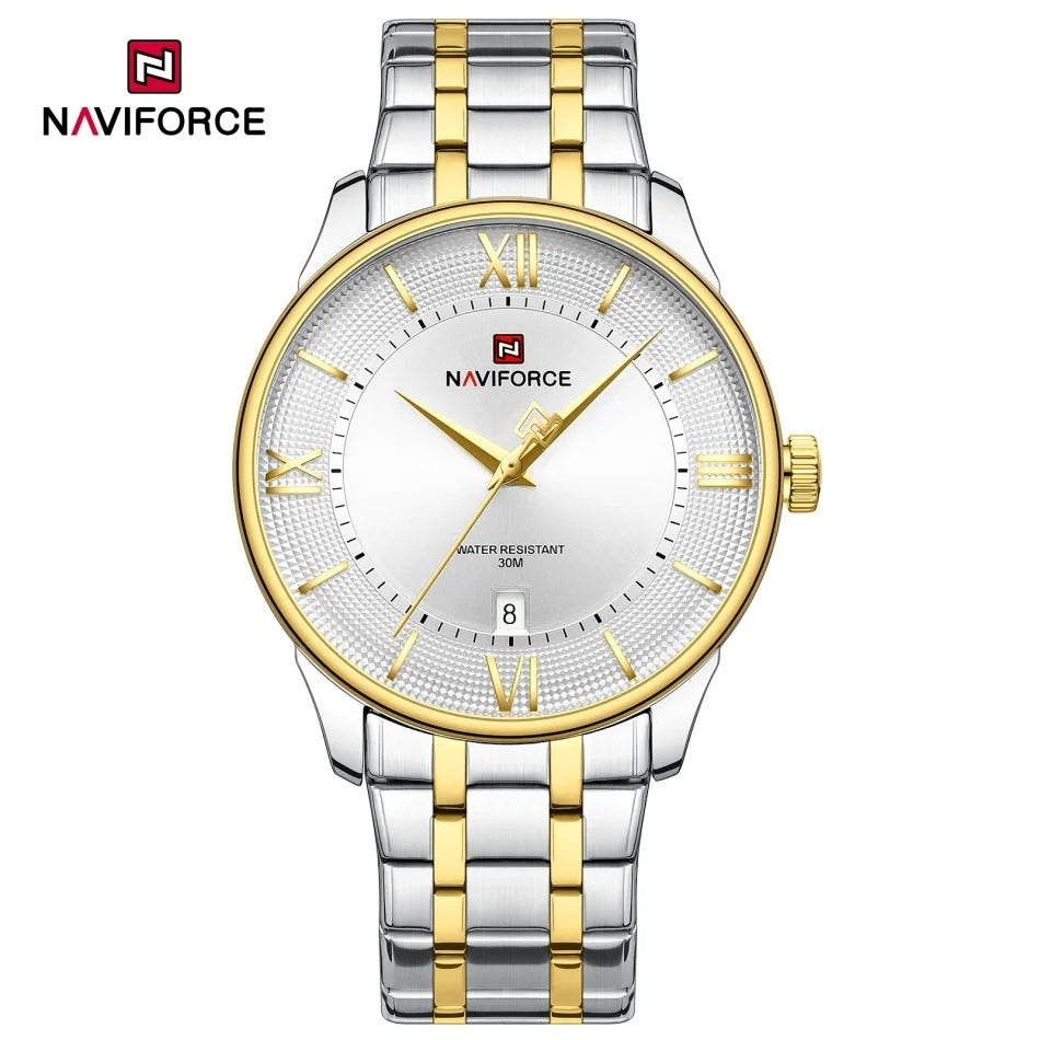 Reloj NAVIFORCE NF9272S para Hombre – Cuarzo Japonés, Acero Inoxidable, Calendario y Resistencia al Agua | Foucault Chile