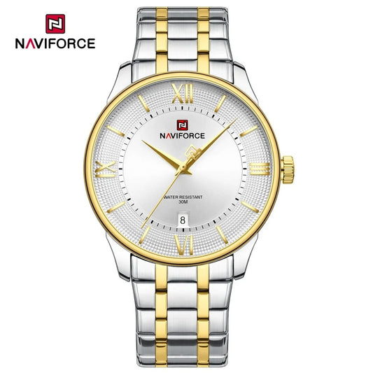 Reloj NAVIFORCE NF9272S para Hombre – Cuarzo Japonés, Acero Inoxidable, Calendario y Resistencia al Agua | Foucault Chile