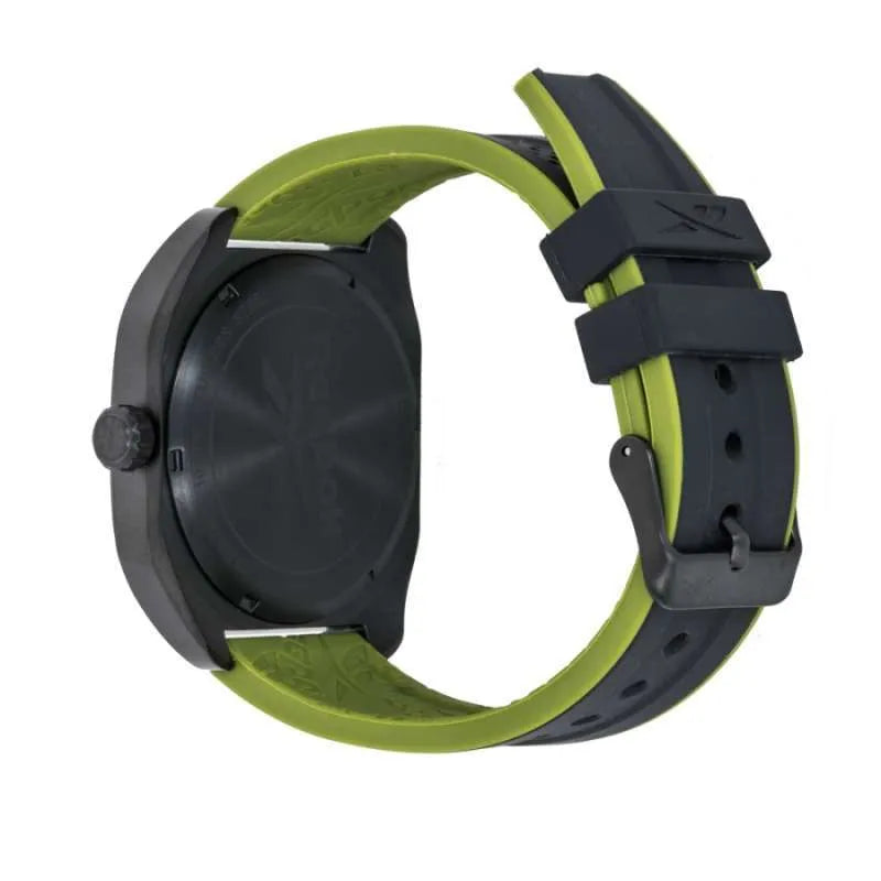 REEBOK RV-BRE-G3-SBIB-GW Brevity Reloj Hombre 2026 – Deportivo Negro/Verde, 100M, Movimiento Citizen, Silicona