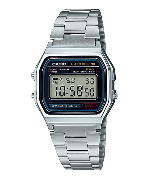 Reloj Casio A158WA digital plateado vintage — Foucault Valdivia