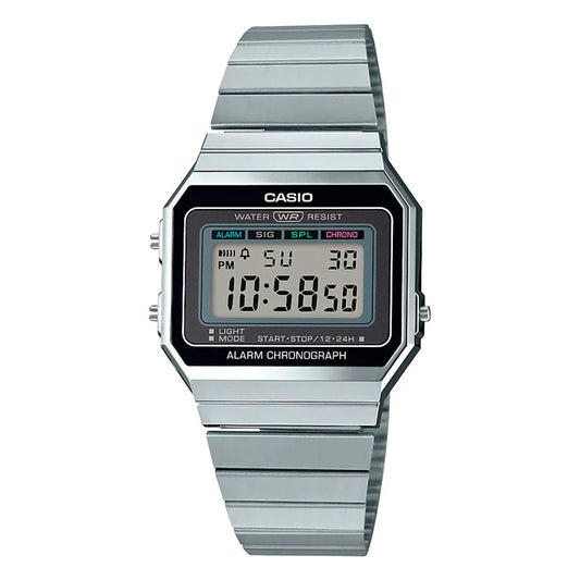 Reloj Casio A700W digital plateado ultrafino — Foucault Valdivia