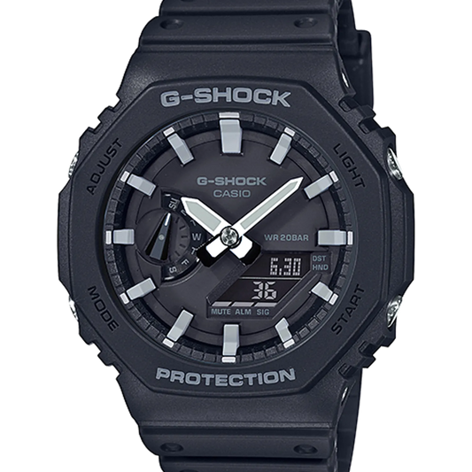 Reloj Casio G-Shock GA-2100-1A1DR negro, diseño CasiOak — Foucault Valdivia